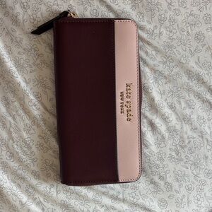 Kate Spade Maroon and Blush Wallet